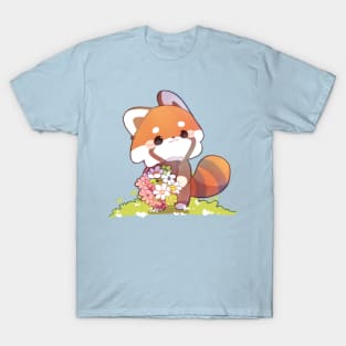 Red Panda Flowers T-Shirt